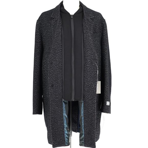Michael Kors Men's Black Dash Wool Blend Pike Classic-Fit Overcoat Size 48R - Picture 7 of 9